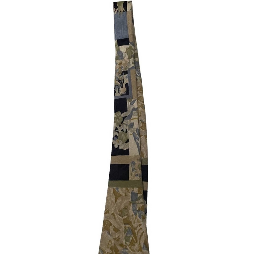 Ermenegildo Zegna Silk Floral Tie Blue Cream - Picture 8 of 9